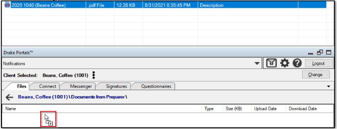 Dragging documents into Portals